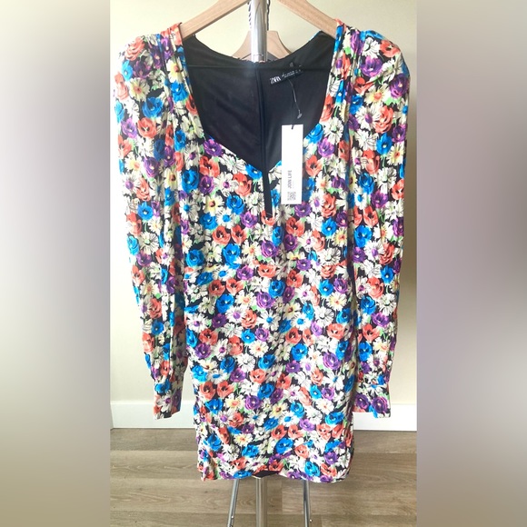 S 🔖 ZARA Floral Mini Dress - Picture 10 of 15